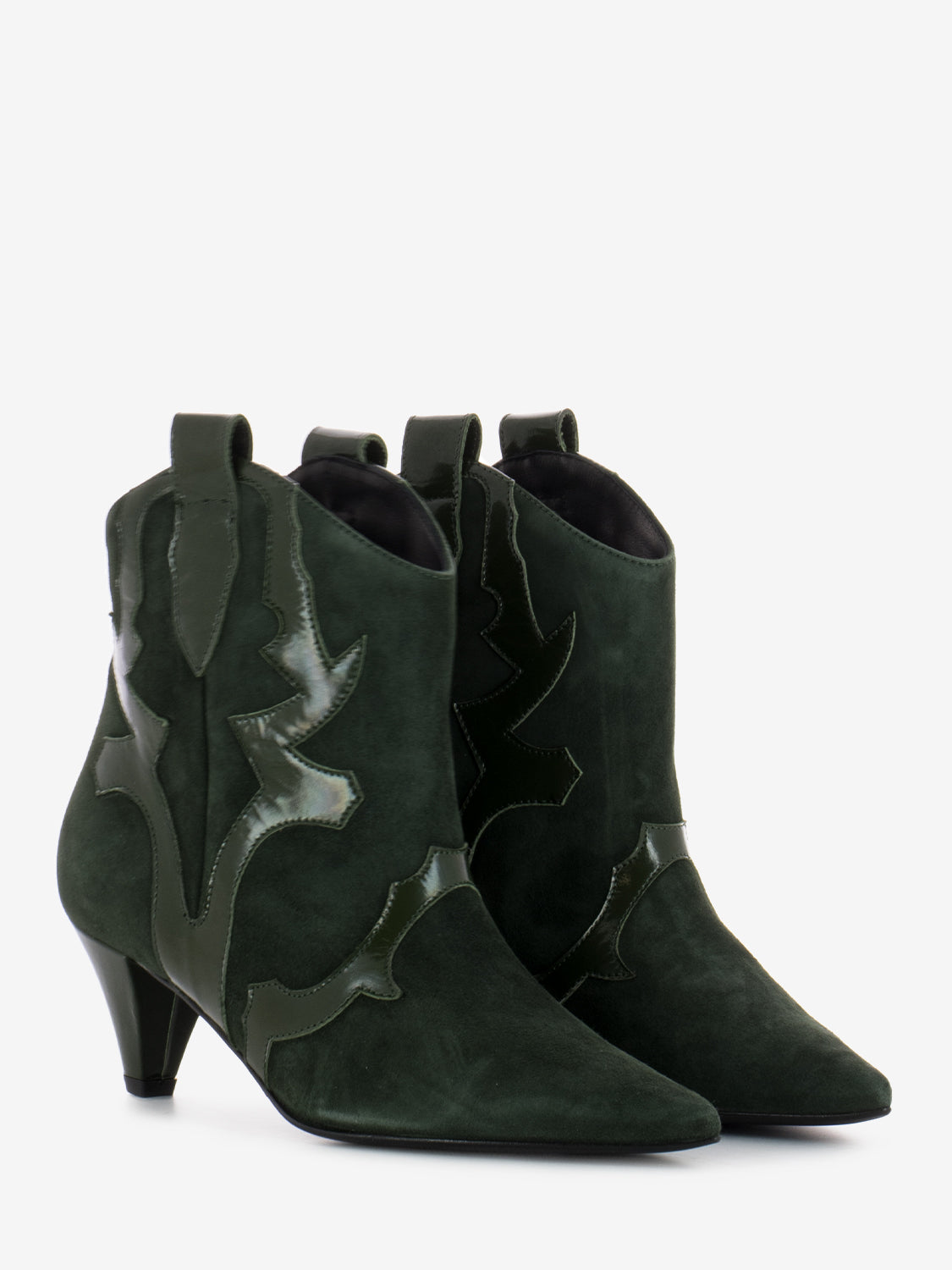 Bouganville Green Suede Ankle Boots