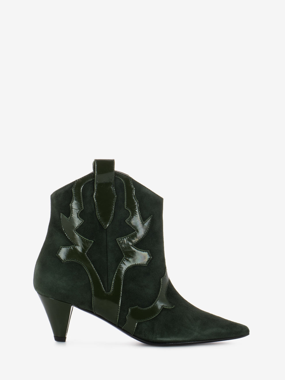 Bouganville Green Suede Ankle Boots