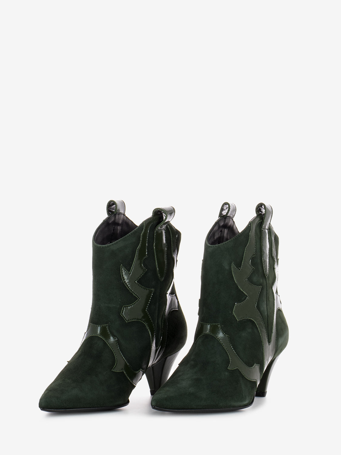 Tronchetti in camoscio Bouganville verde
