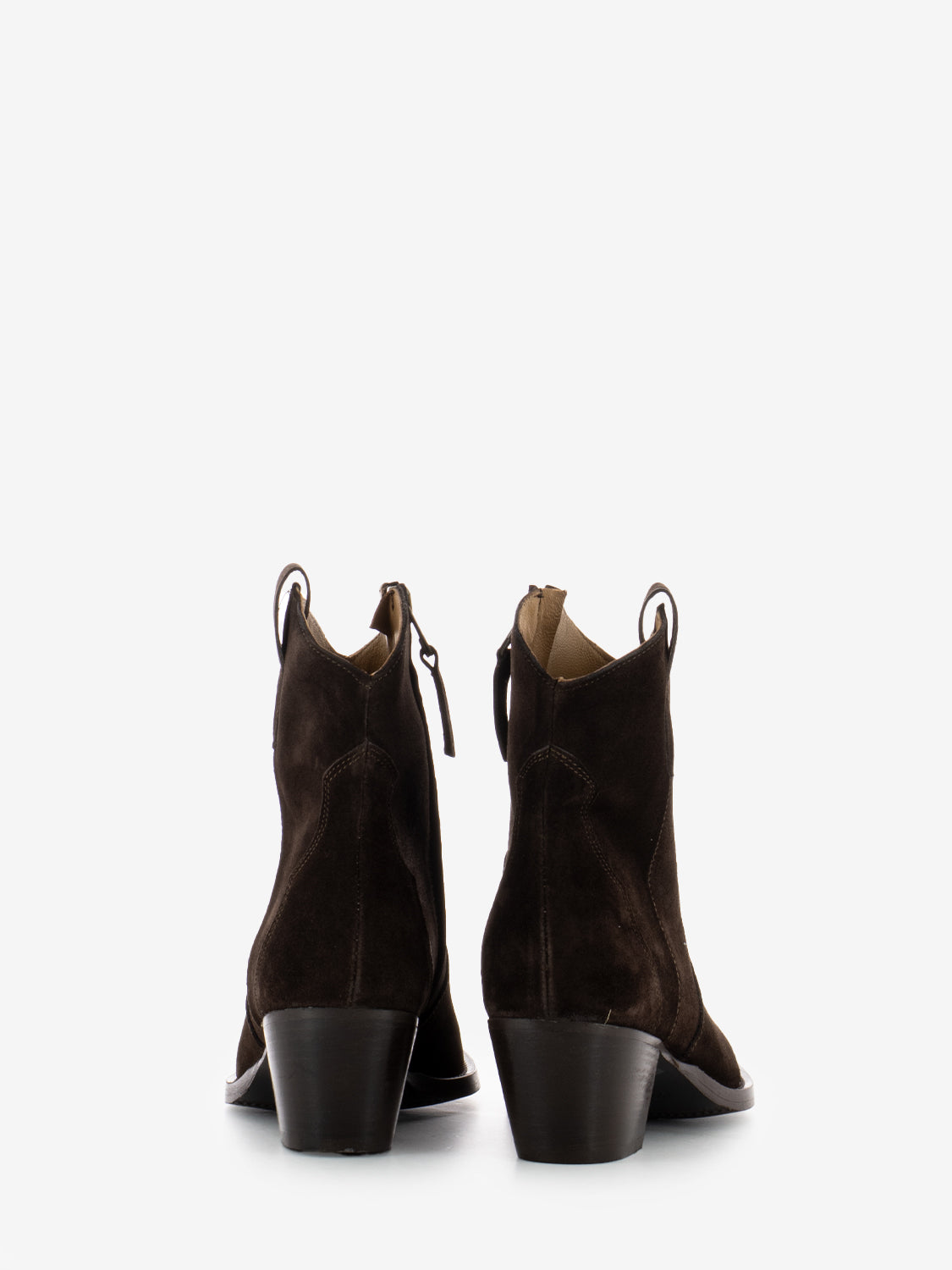 Tronchetti texani in suede testa di moro