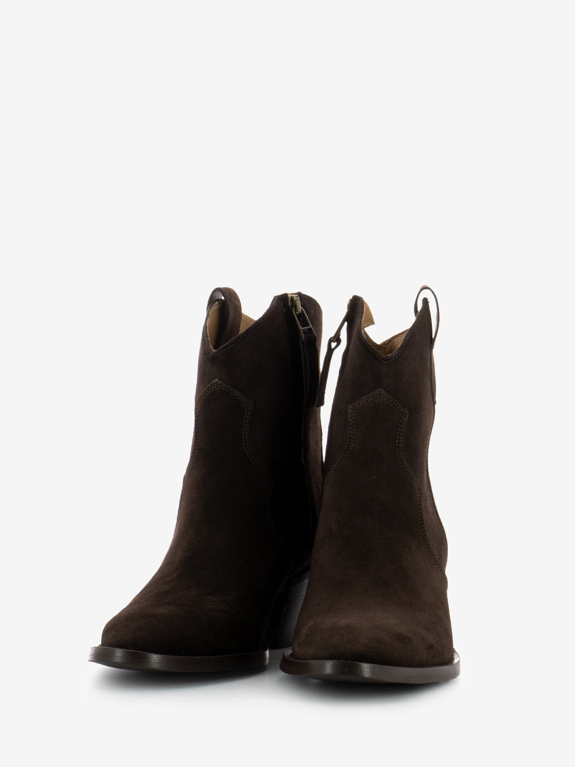 Tronchetti texani in suede testa di moro