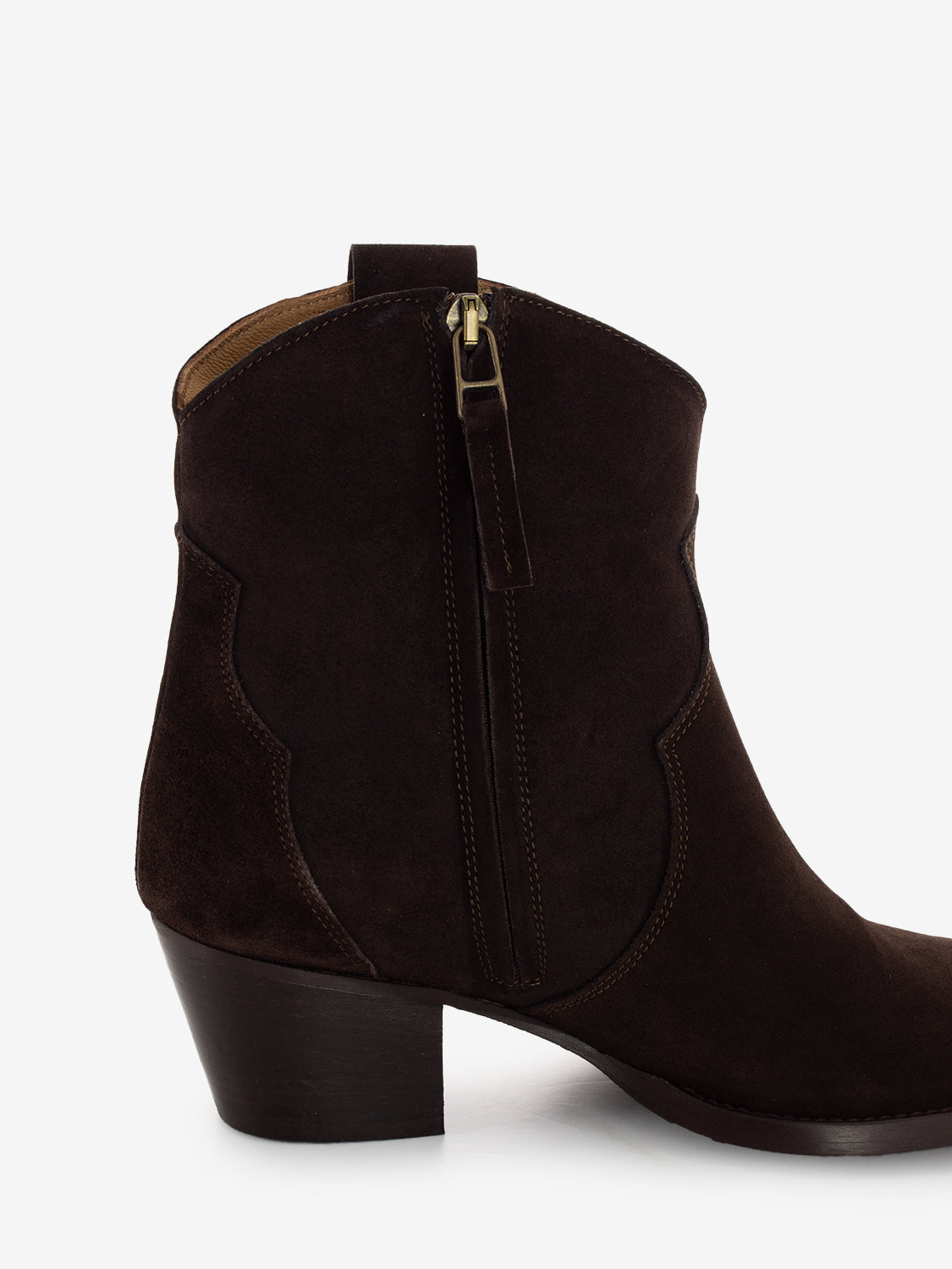 Tronchetti texani in suede testa di moro