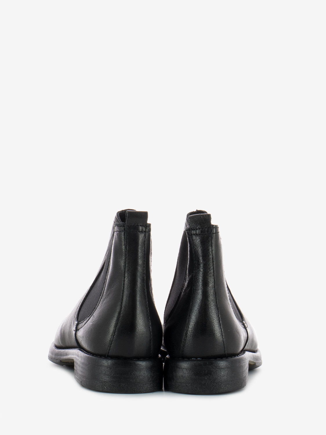 Black leather elastic ankle boot