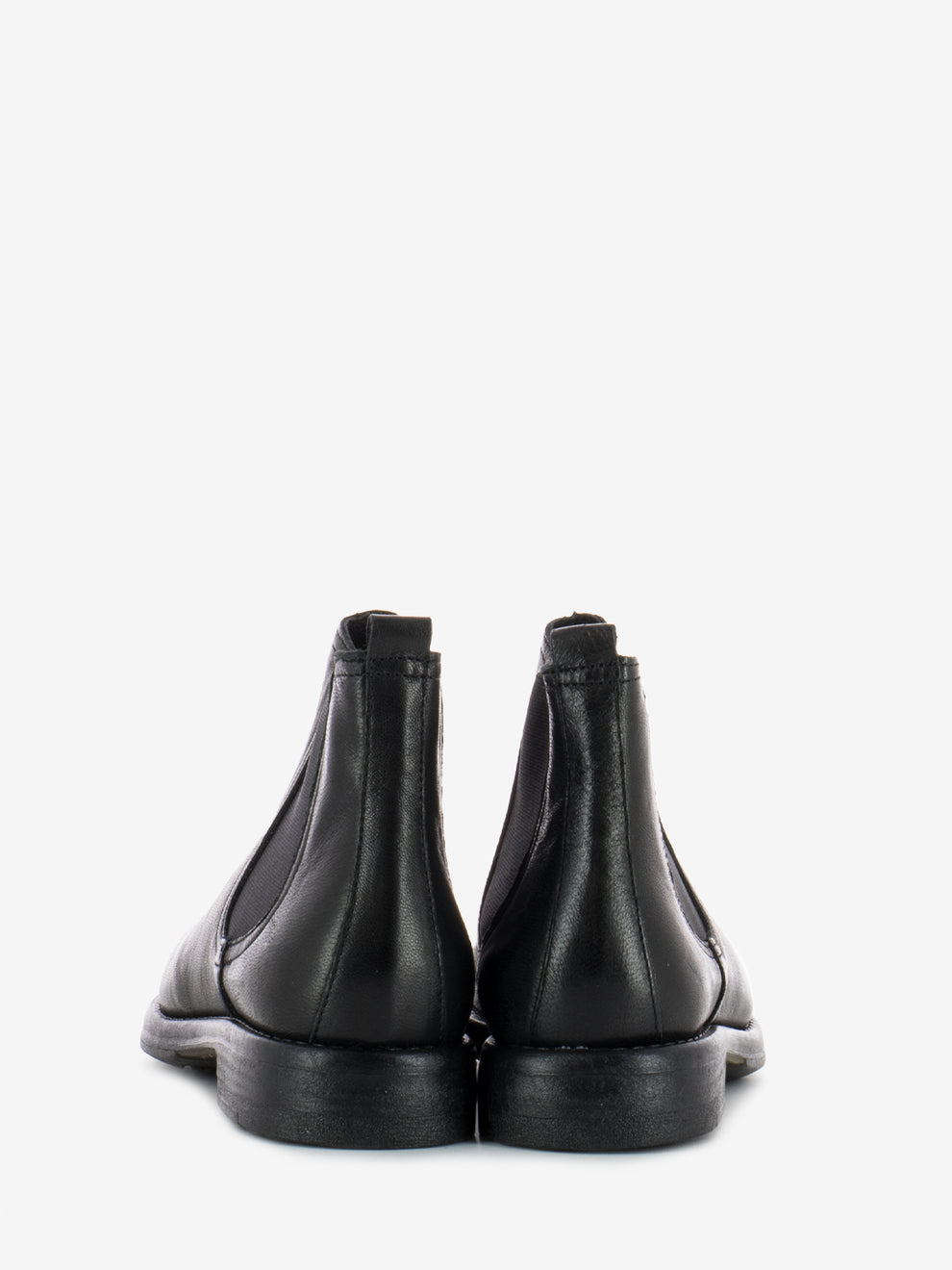 Black leather elastic ankle boot