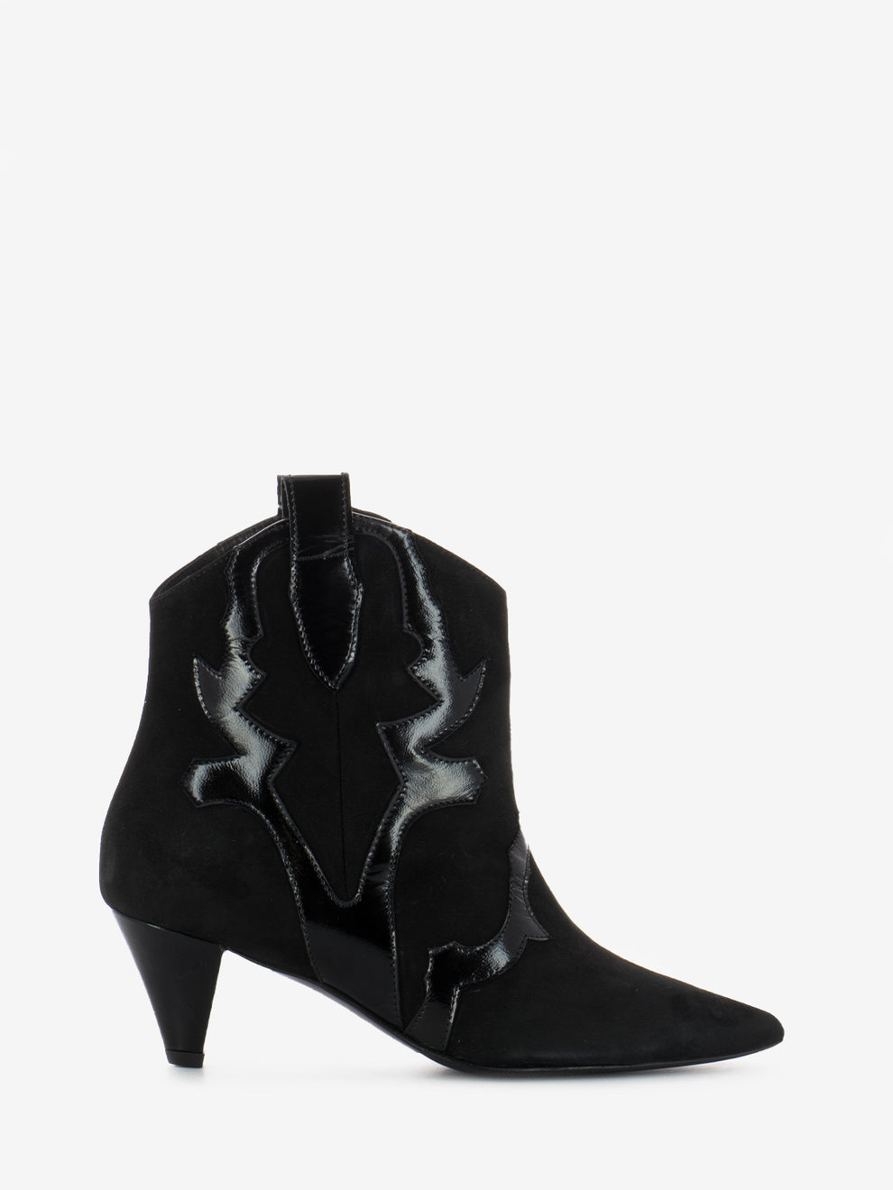 Black Bouganville Suede Ankle Boots
