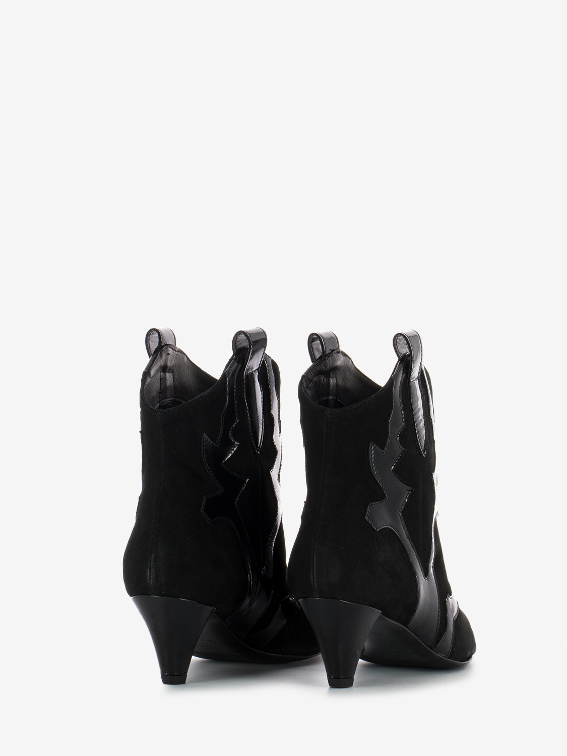 Black Bouganville Suede Ankle Boots