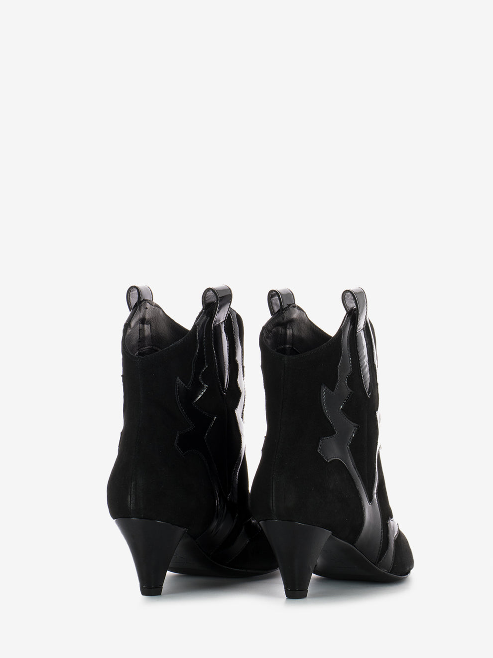 Black Bouganville Suede Ankle Boots