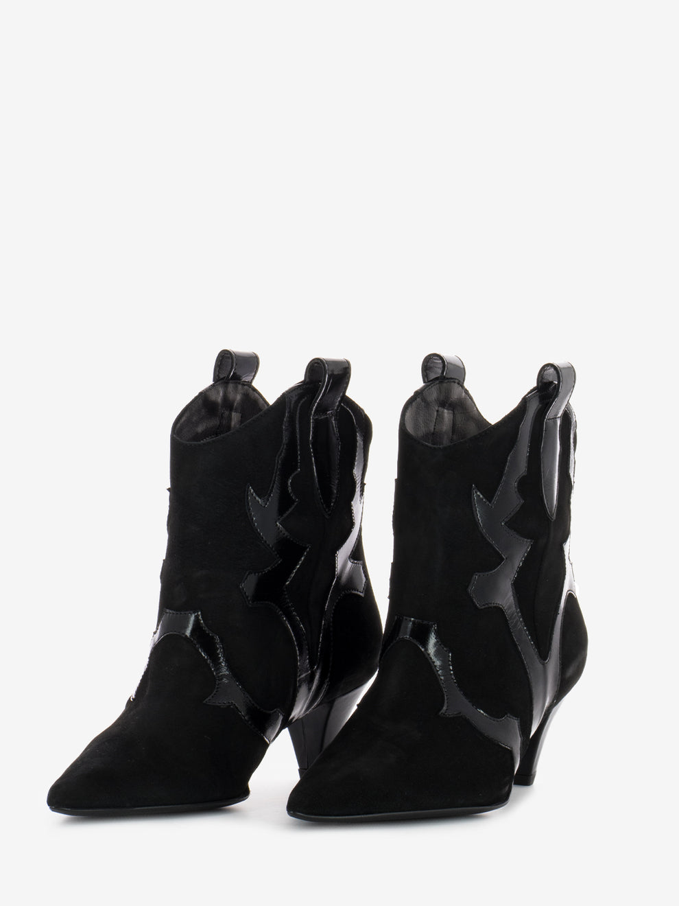 Black Bouganville Suede Ankle Boots