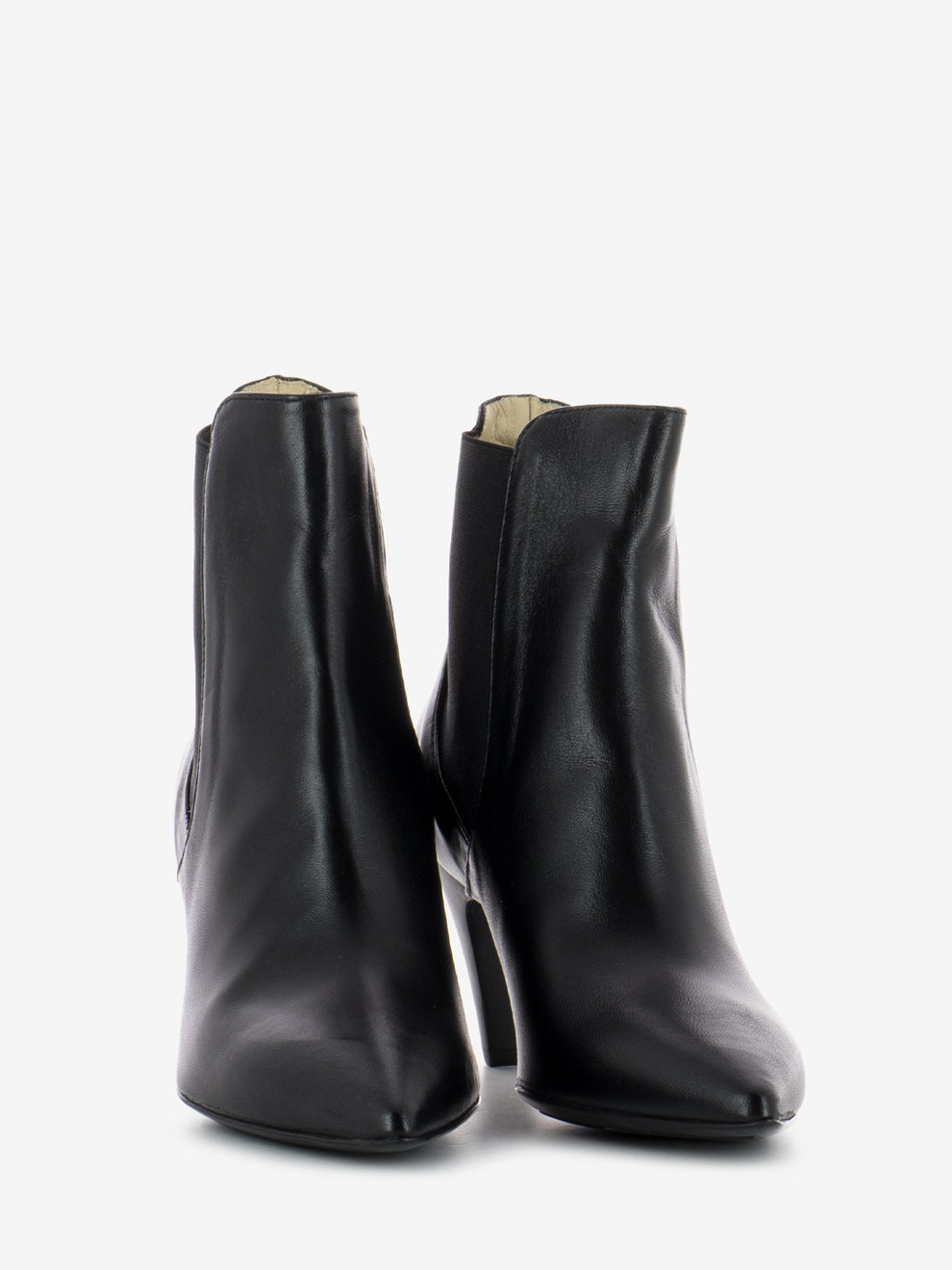 Black cone heel ankle boot