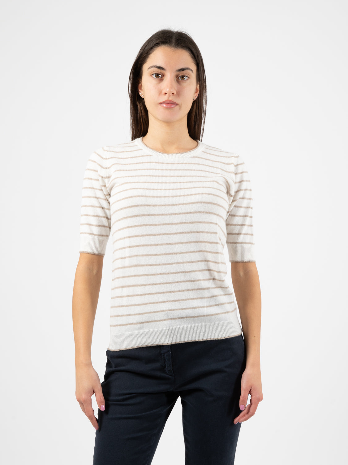 Cream / beige knitted twin set