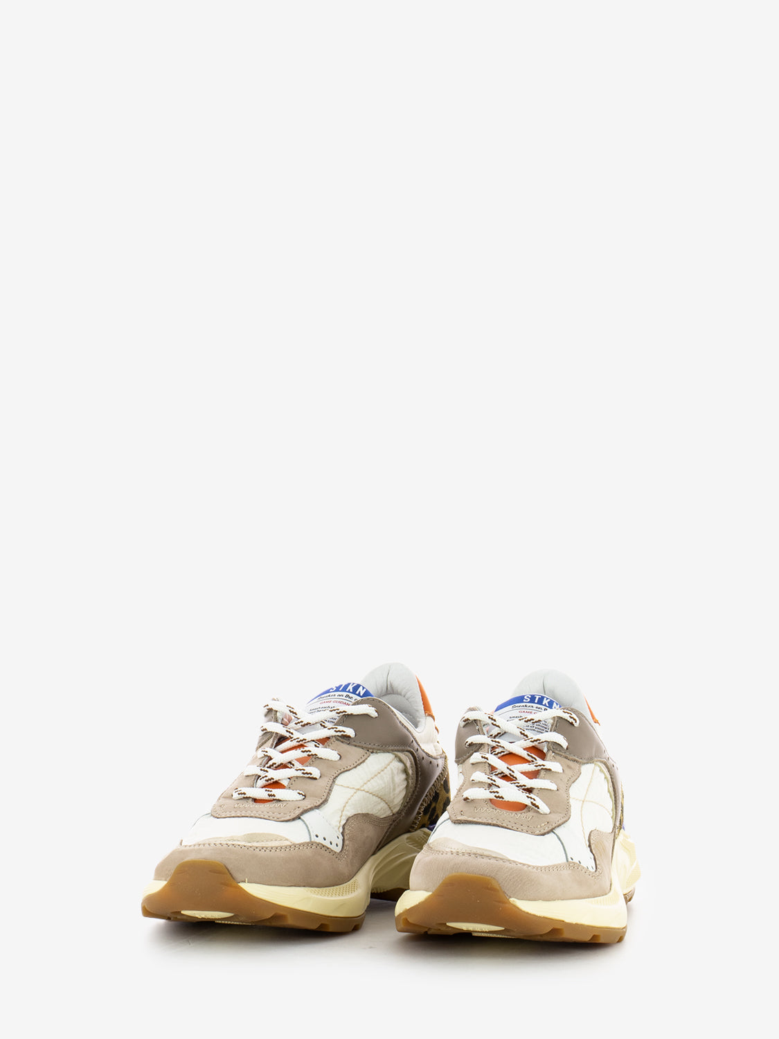 Sneakers reverse in camoscio e tessuto safari