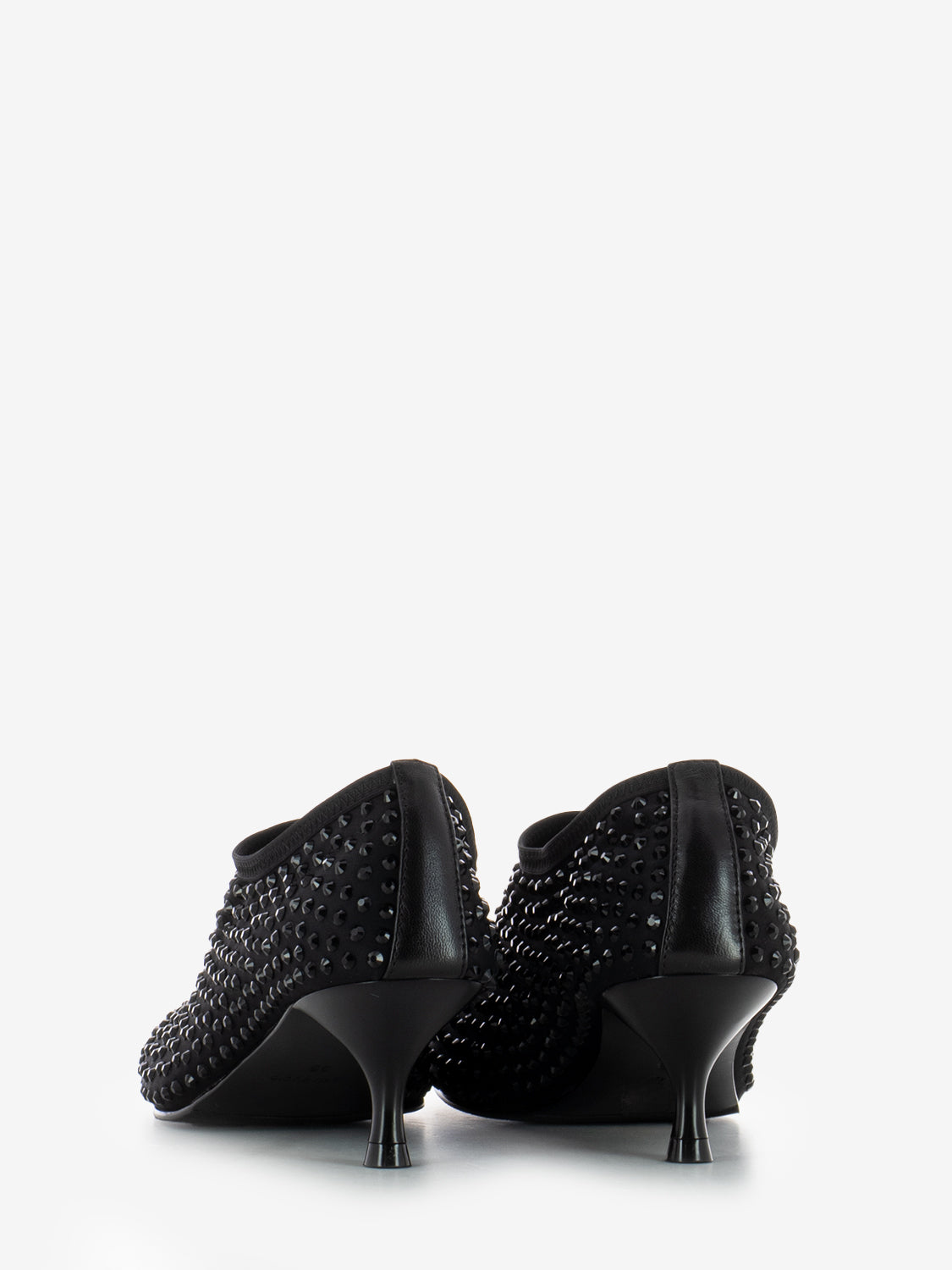 Scarpa Connie con tacco e pietre brillanti nero