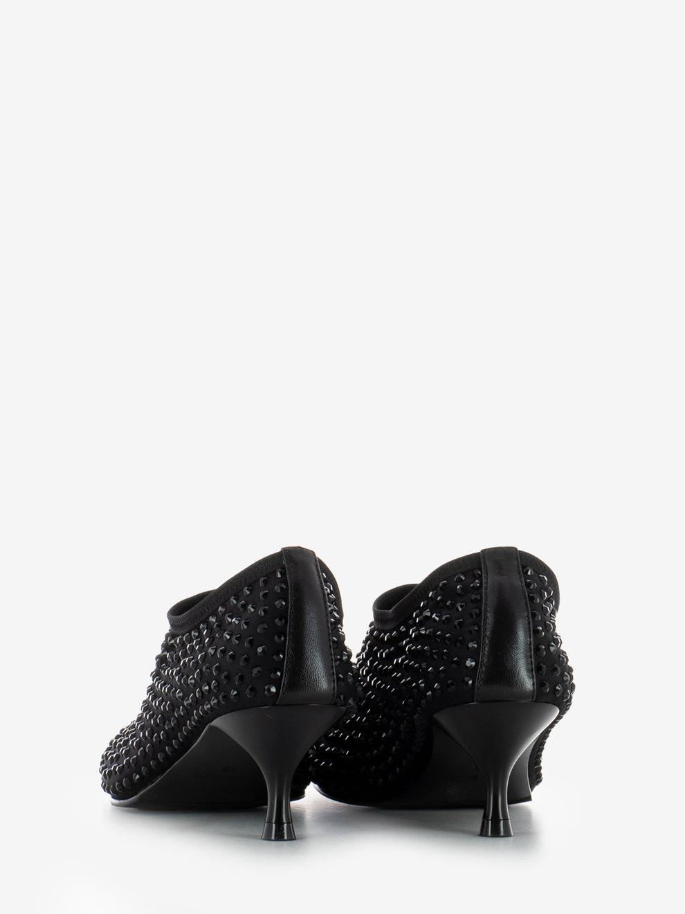 Scarpa Connie con tacco e pietre brillanti nero