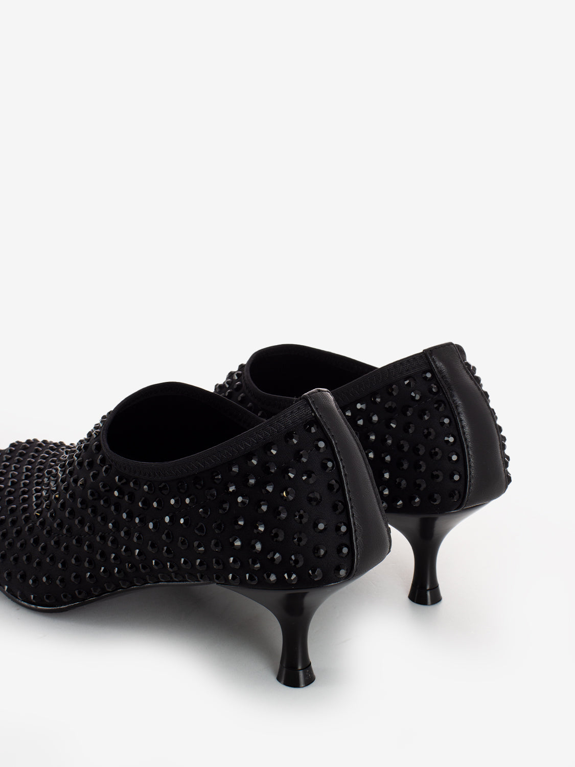 Scarpa Connie con tacco e pietre brillanti nero