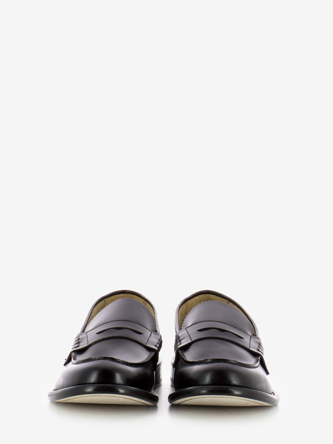 Mocassini effetto spazzolato marrone bordeaux