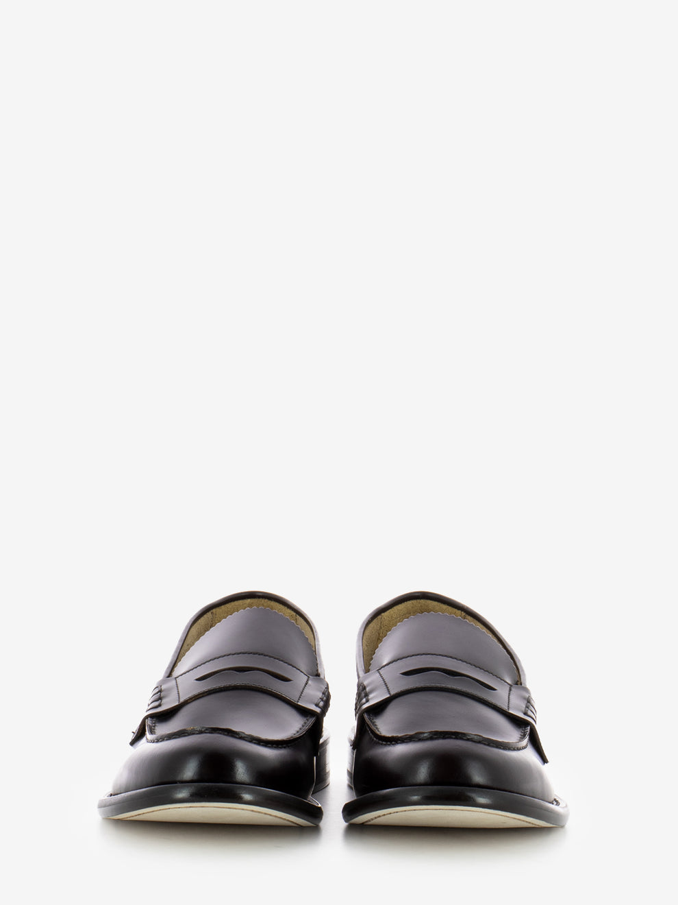 Mocassini effetto spazzolato marrone bordeaux