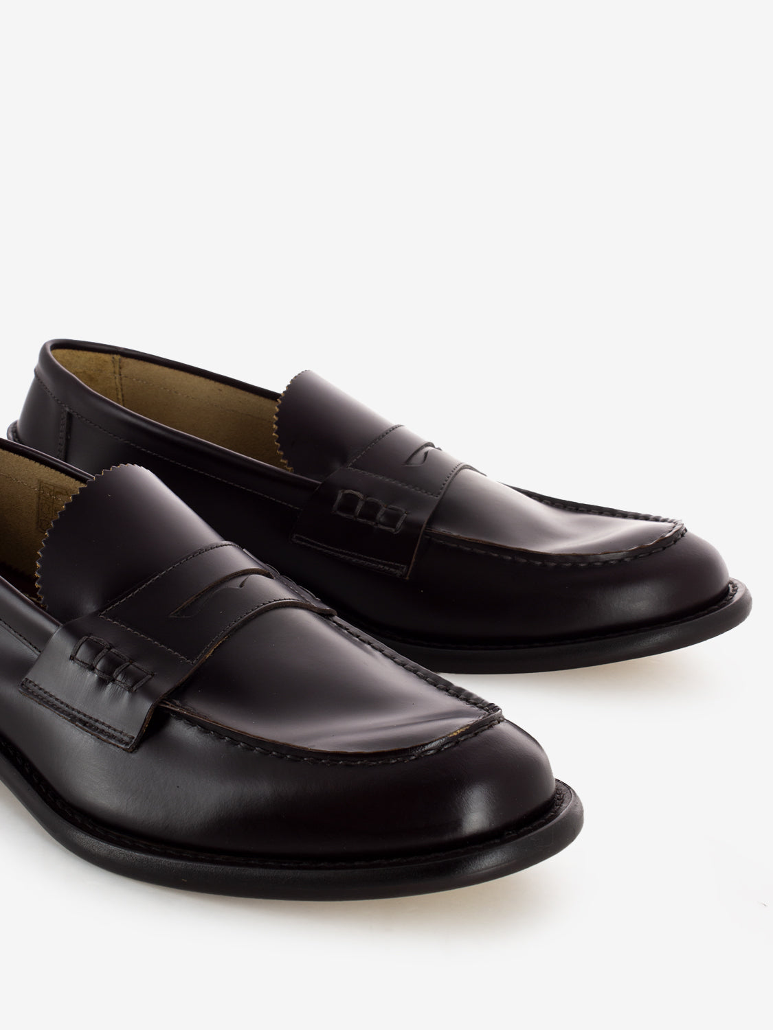 Mocassini effetto spazzolato marrone bordeaux