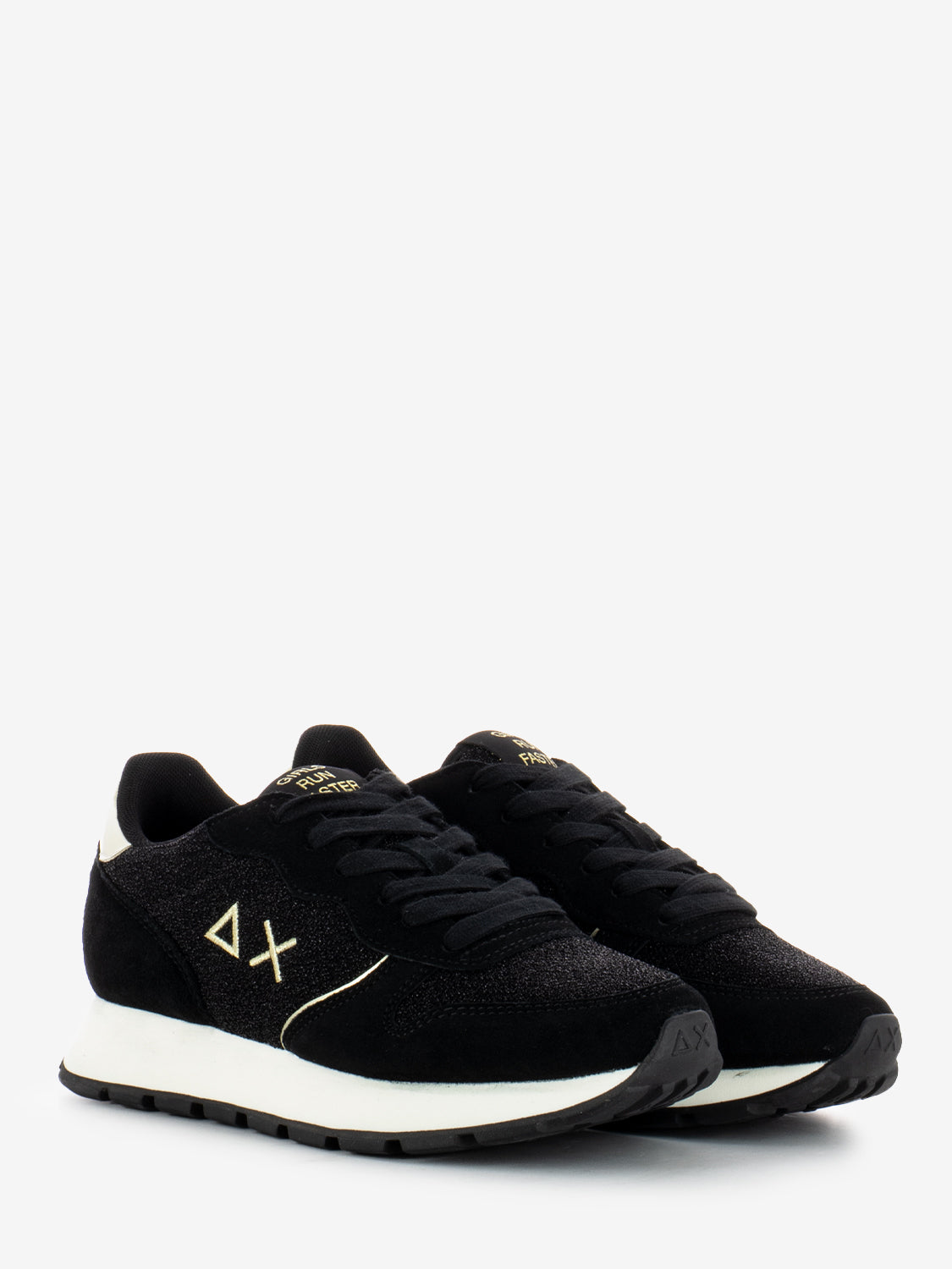 Ally glitter textile black sneakers