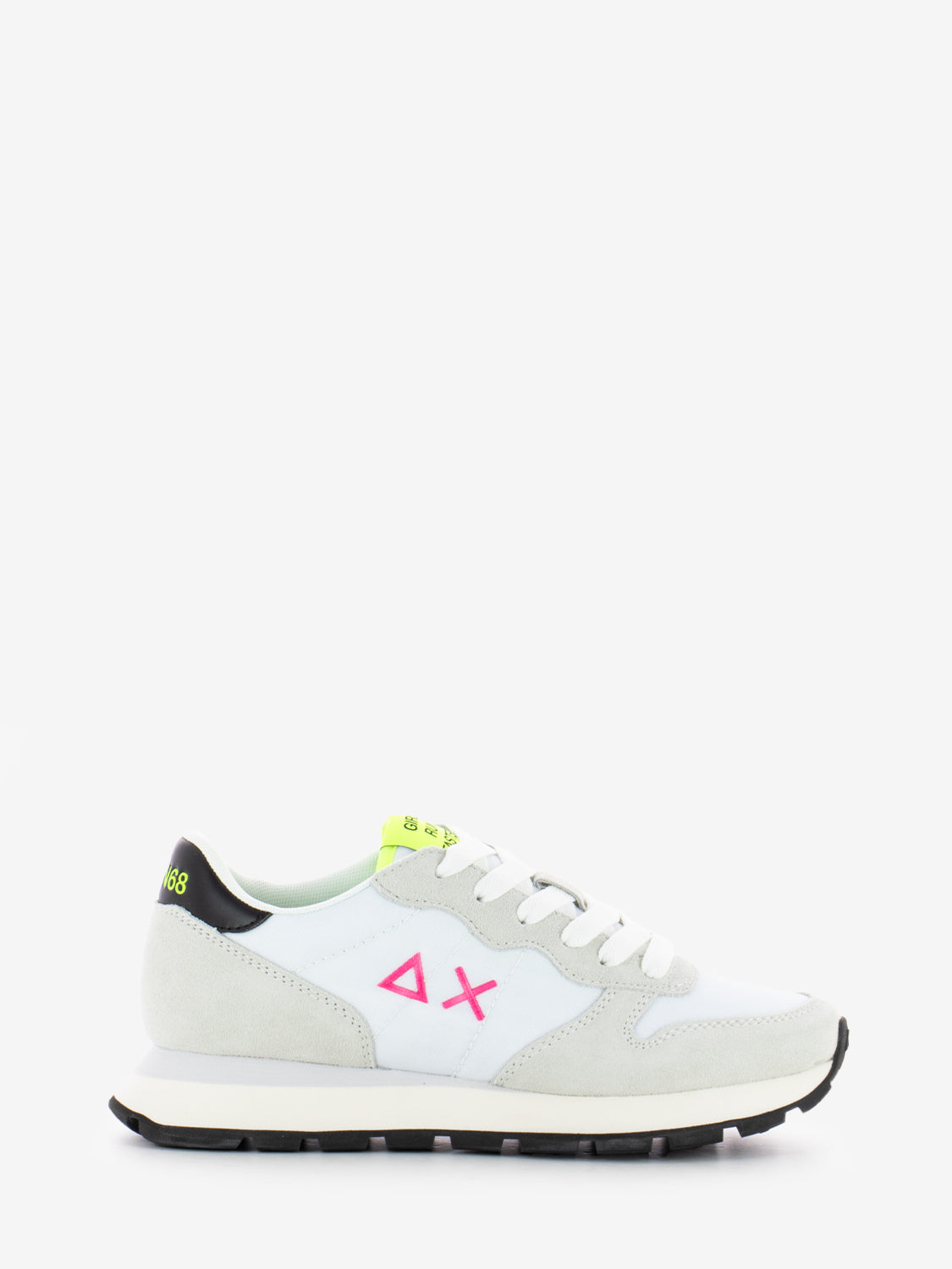 Ally Solid nylon suede bianco / fuxia