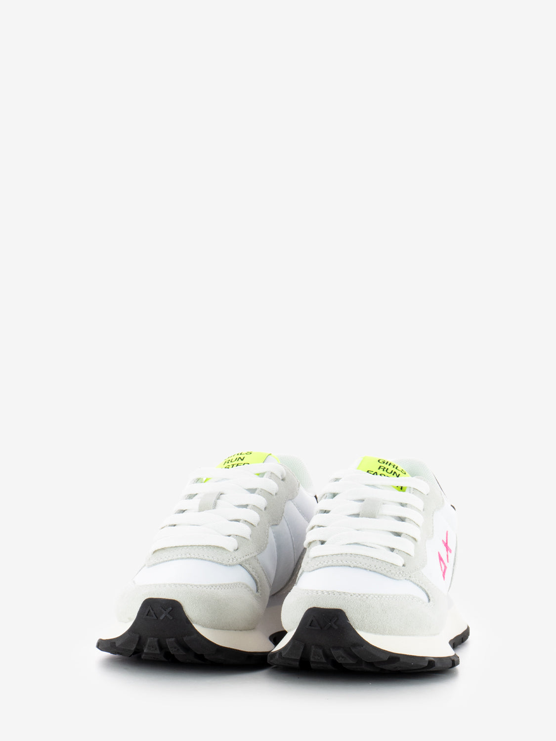 Ally Solid nylon suede bianco / fuxia
