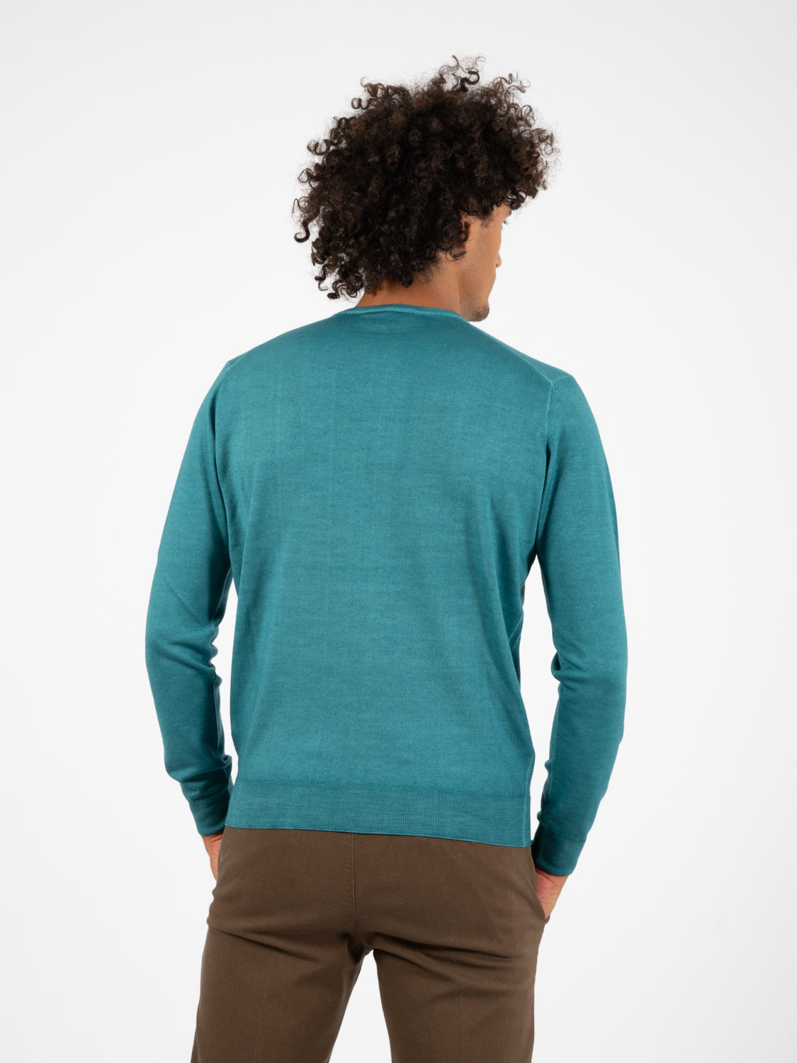 Maglione leggero girocollo ottanio