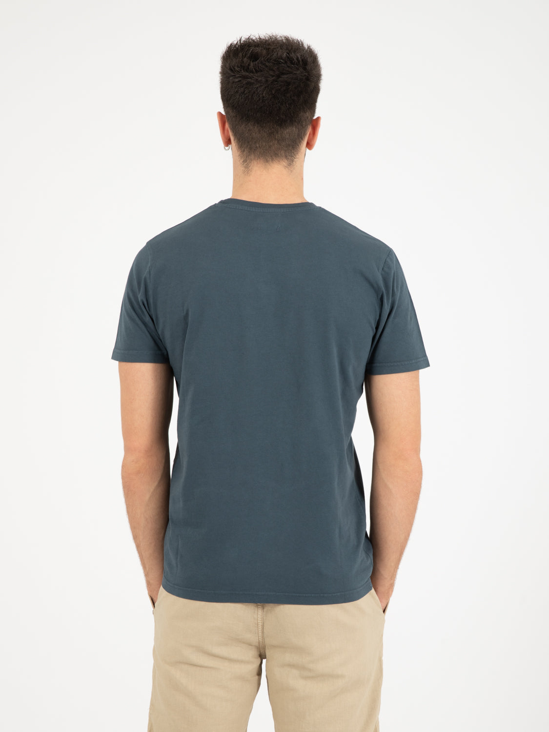 T-shirt taschino fantasia floreale indaco