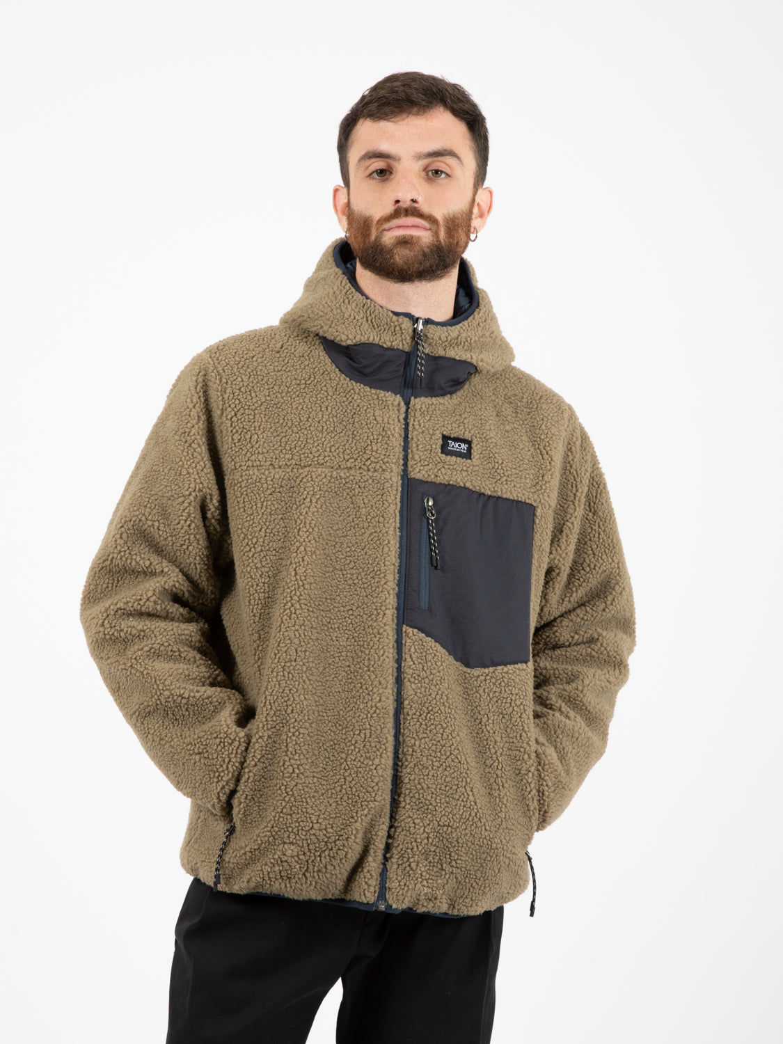 Giacca reversibile orsetto navy / beige