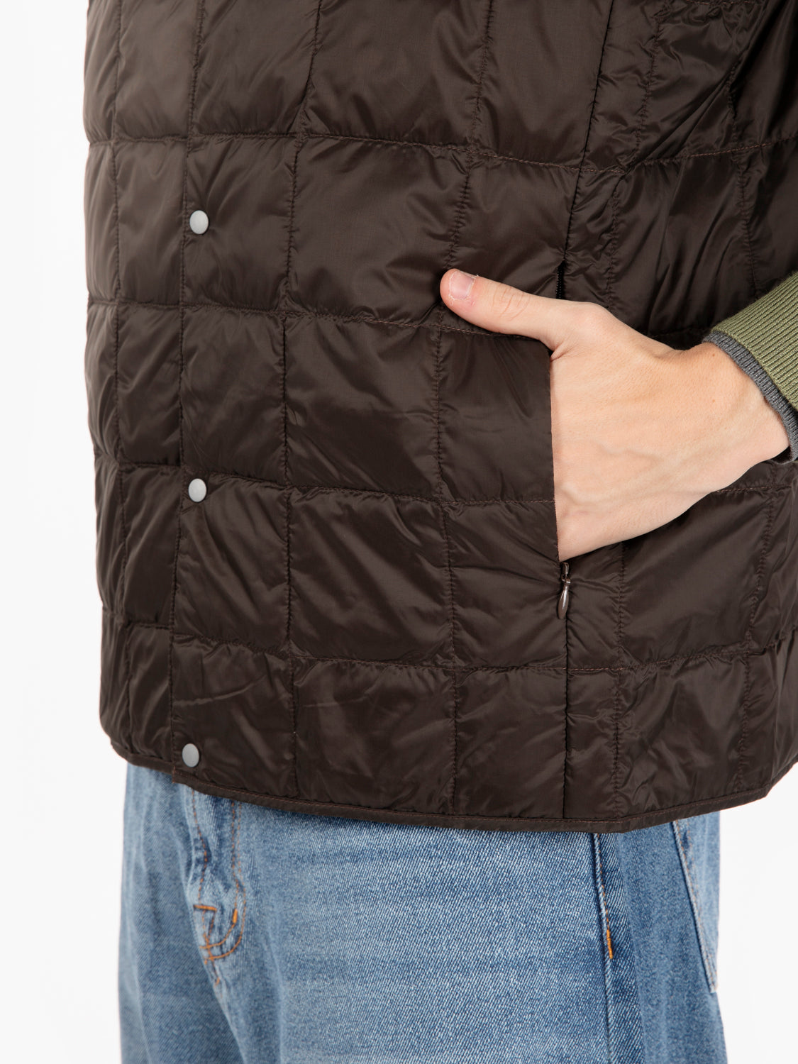 Padded vest with chocolate buttons