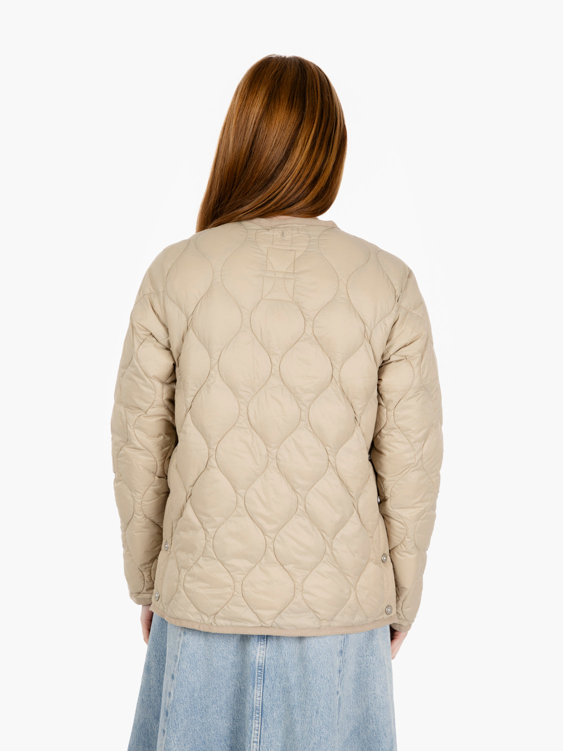 Military crew neck jacket beige