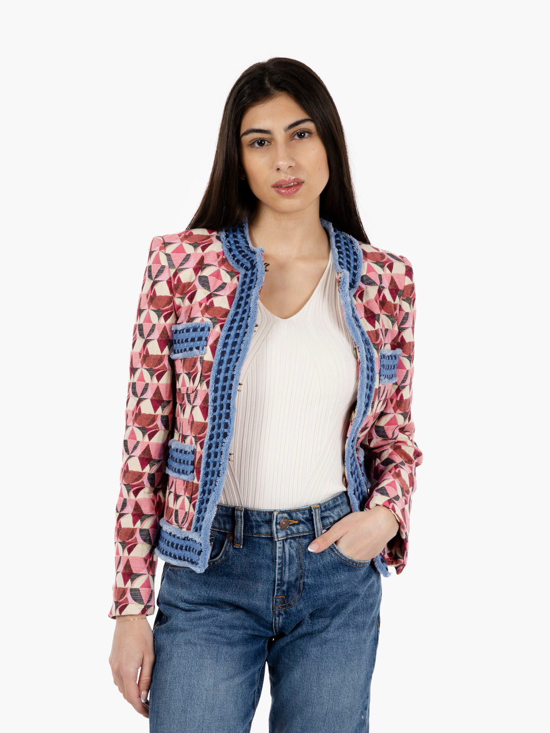 Giacca chanel Harlequin jacquard multicolor