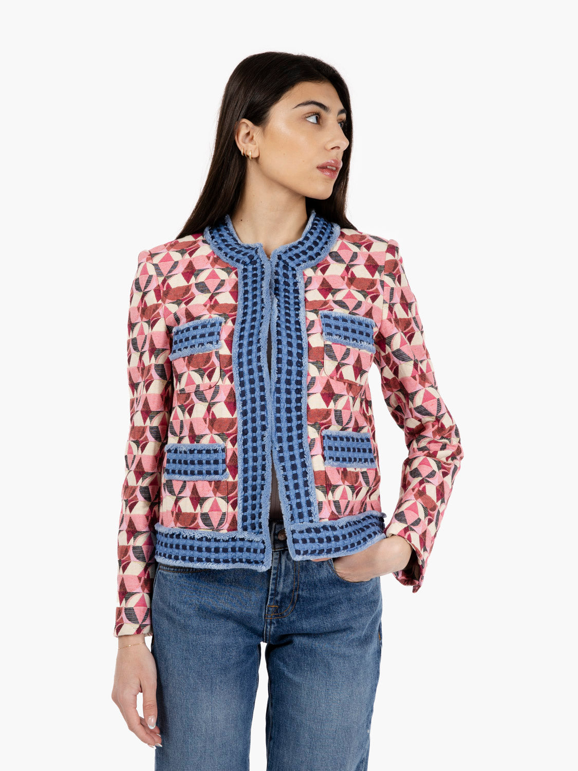 Giacca chanel Harlequin jacquard multicolor