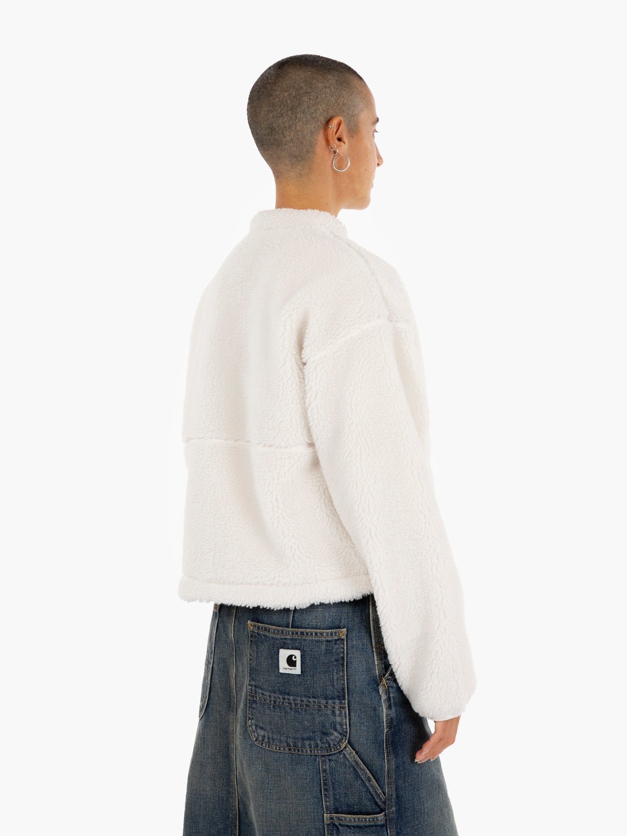 Extreme pile full zip white