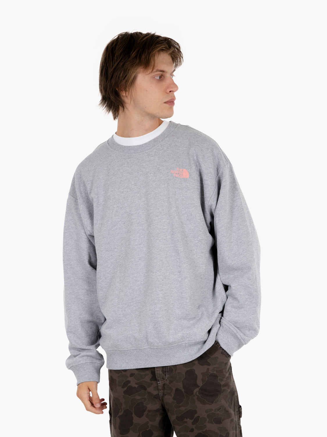 Grey crewneck sweatshirt with print