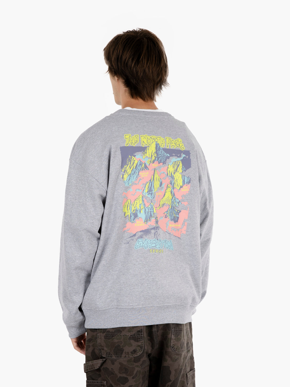 Grey crewneck sweatshirt with print