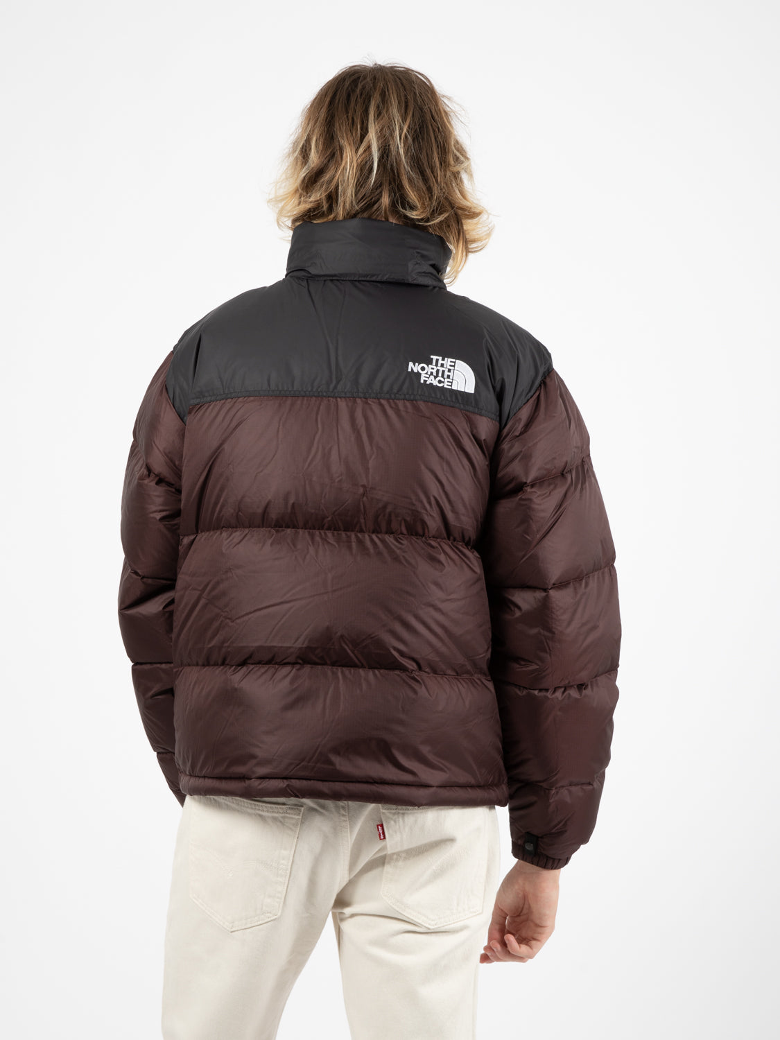 1996 Retro Nuptse Down Jacket Coal Brown / TNF Black