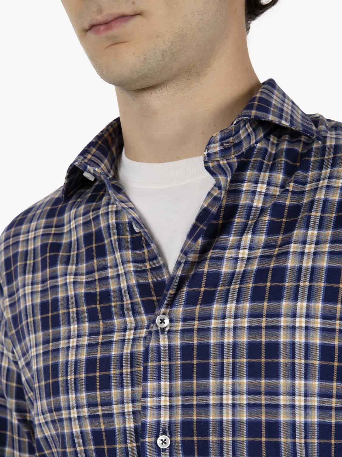 Blue/Beige Flannel Check Shirt