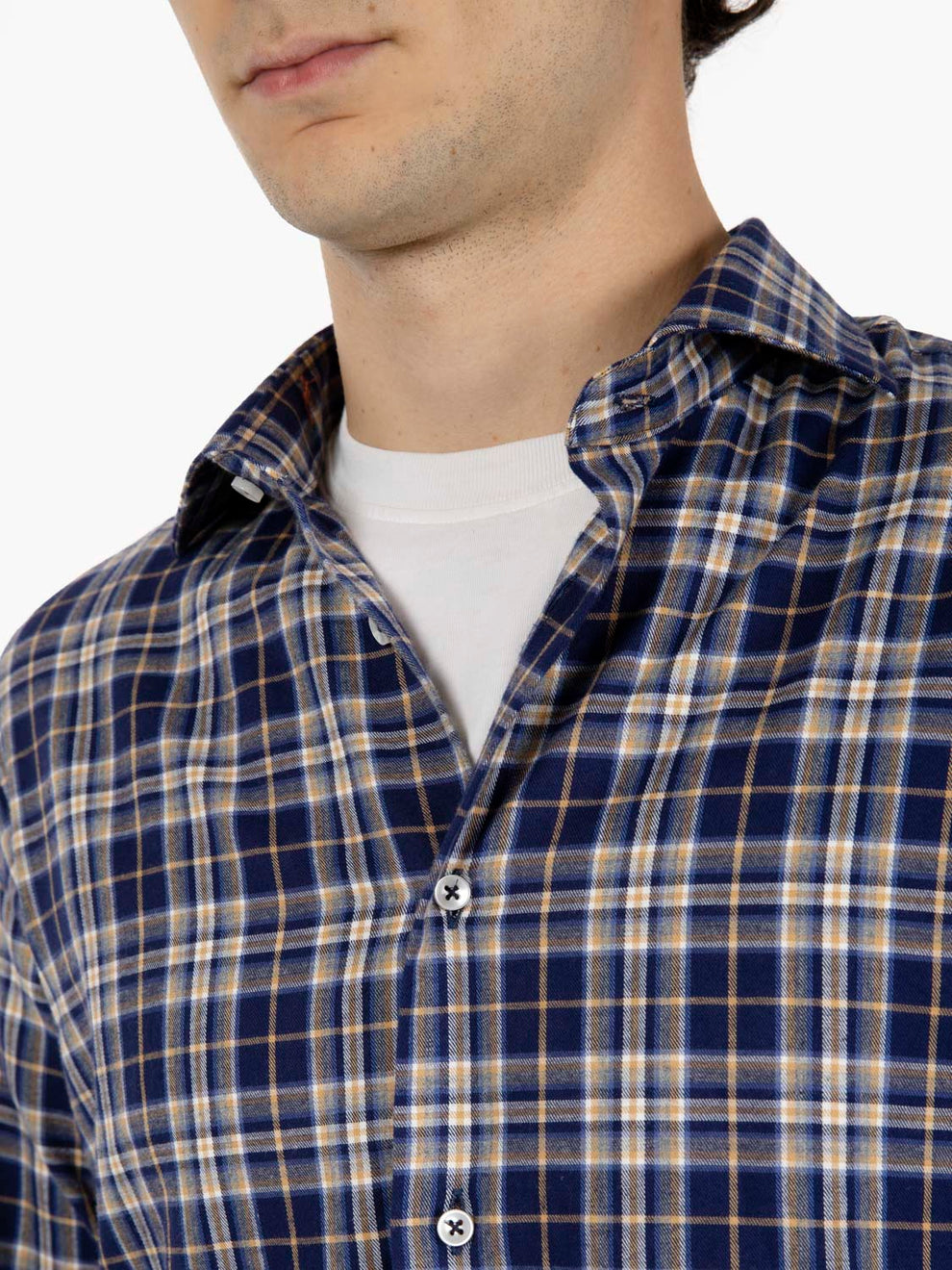 Blue/Beige Flannel Check Shirt