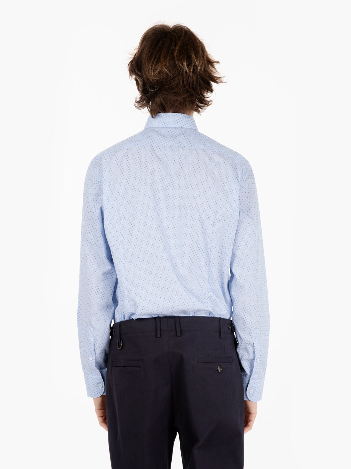 Shirt with light blue micro pattern