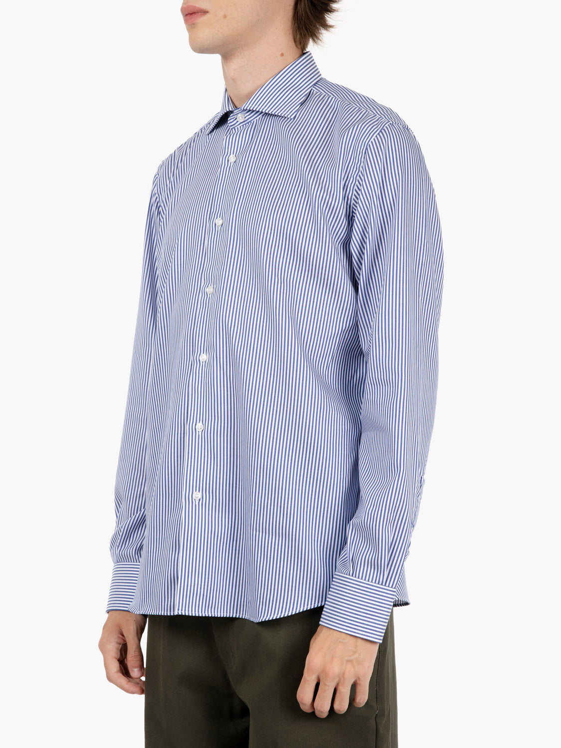 Camicia doppio ritorto a righe bianco / blu