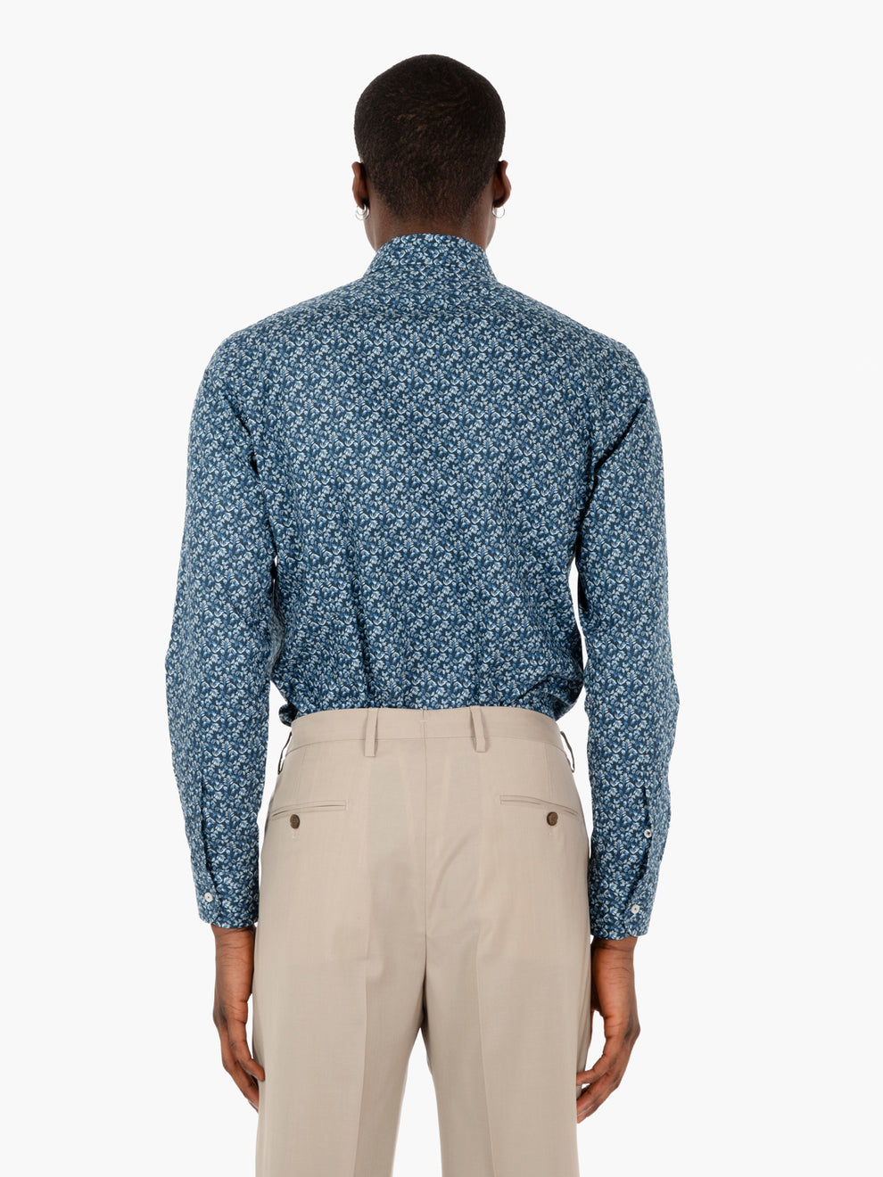 Blue flower patterned shirt