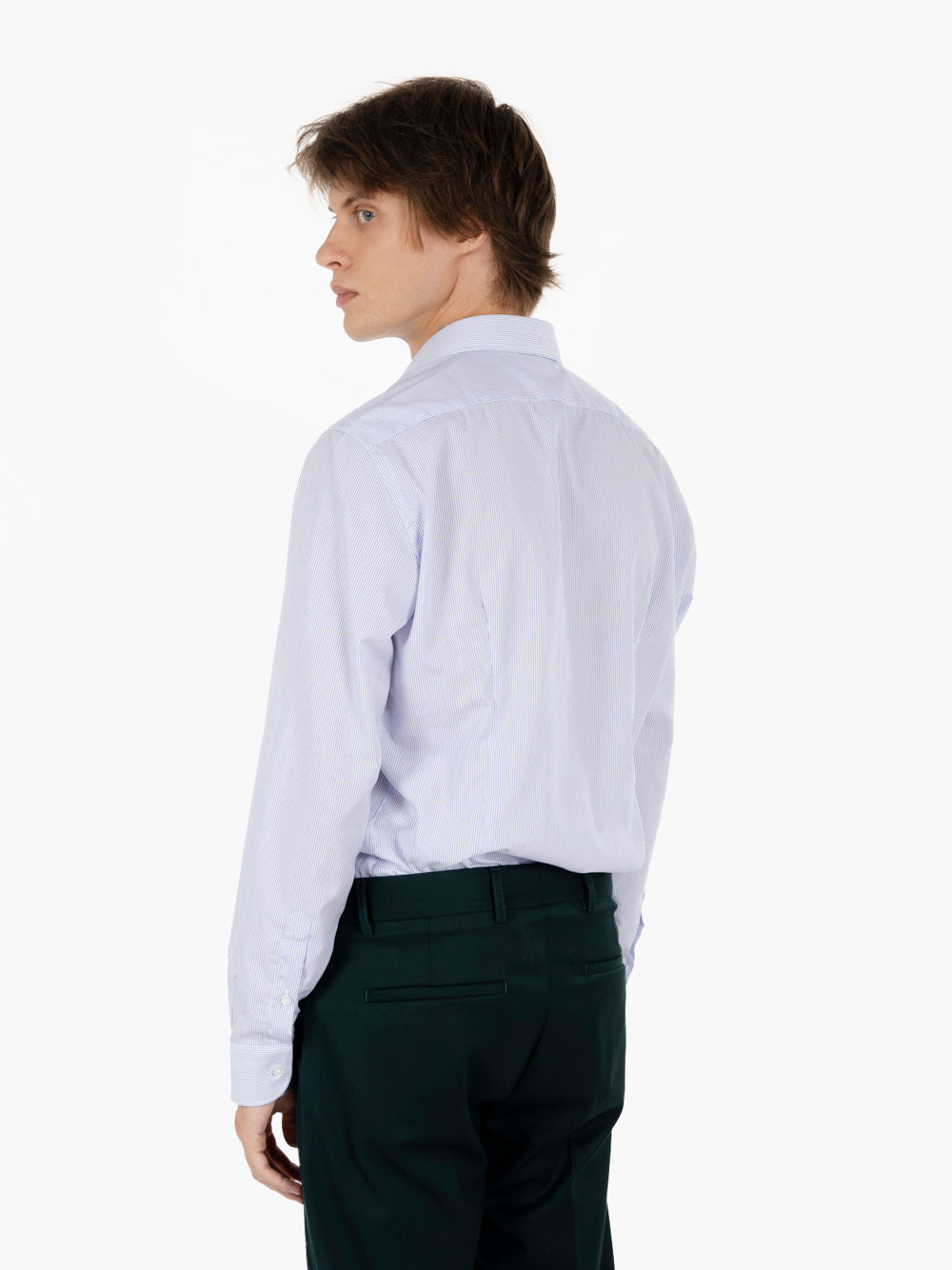 Camicia in cotone bianco / azzurra