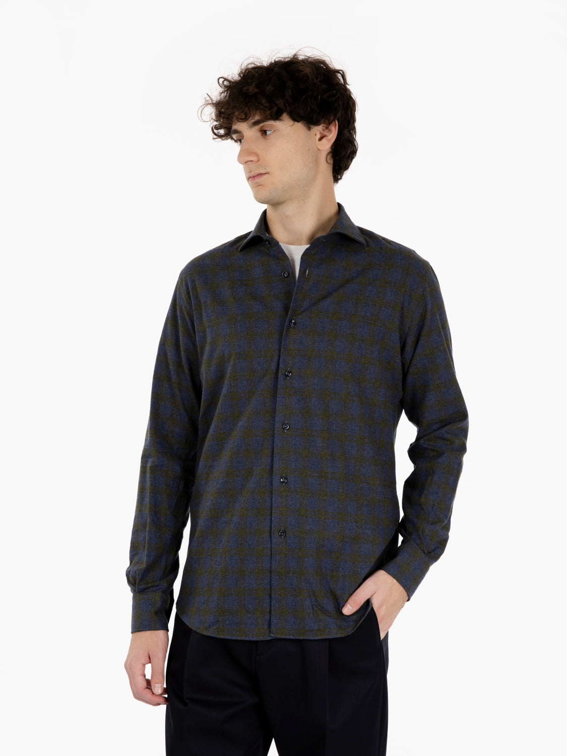Green/Blue Flannel Shirt