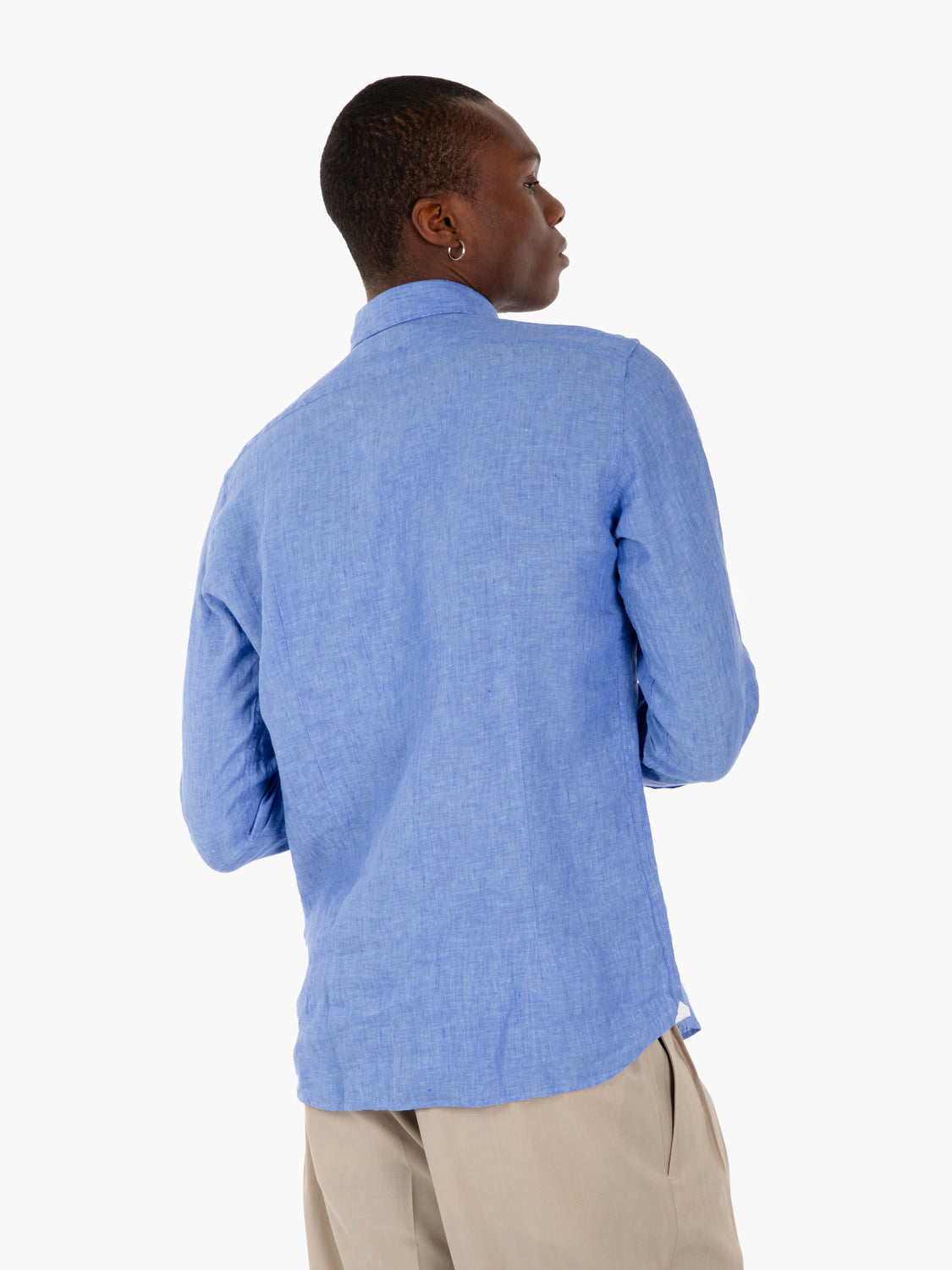 Camicia in lino azzurro