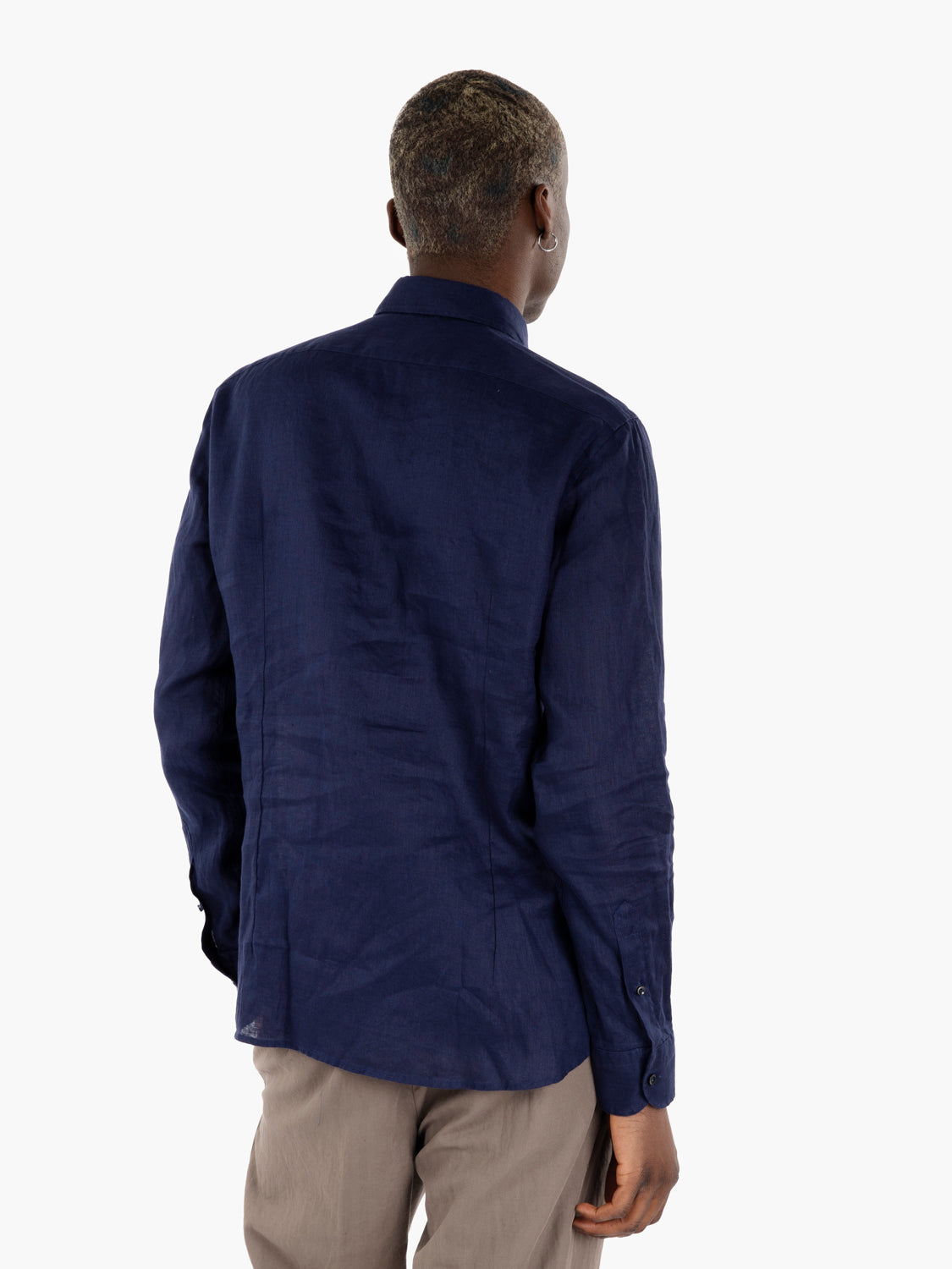 Camicia in lino navy