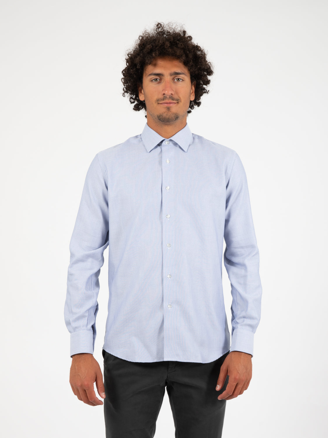 Camicia microfantasia azzurra