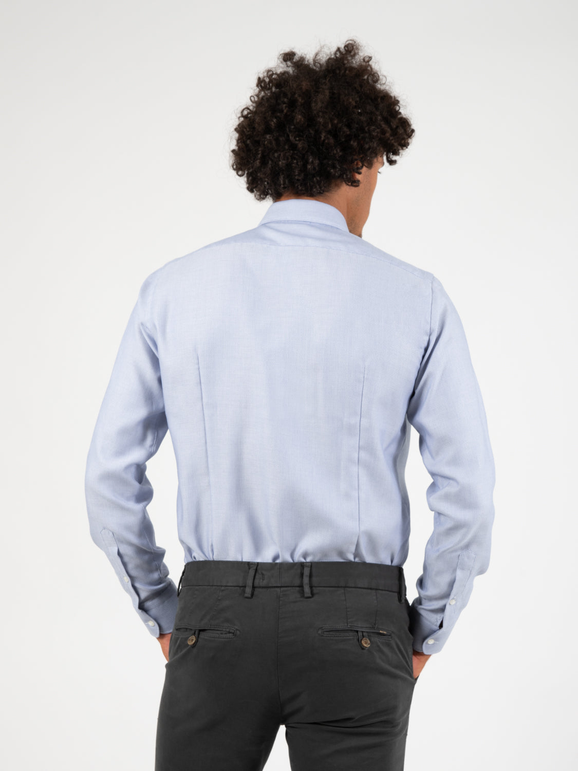 Camicia microfantasia azzurra