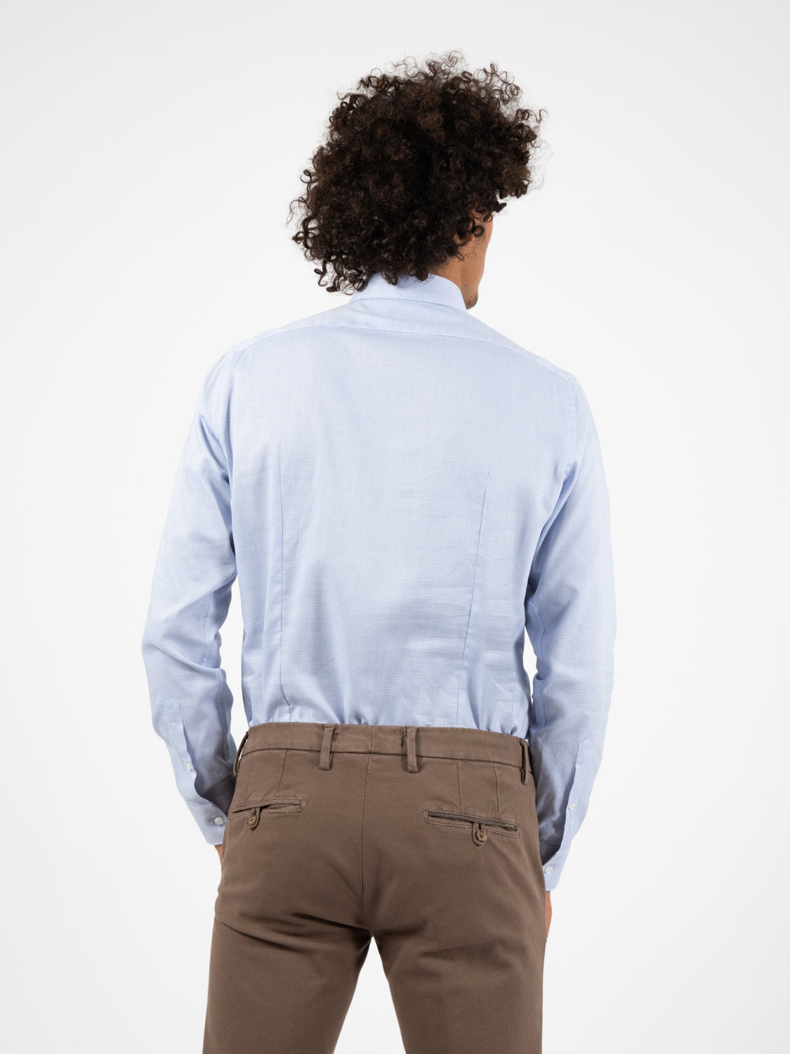 Camicia microfantasia azzurra