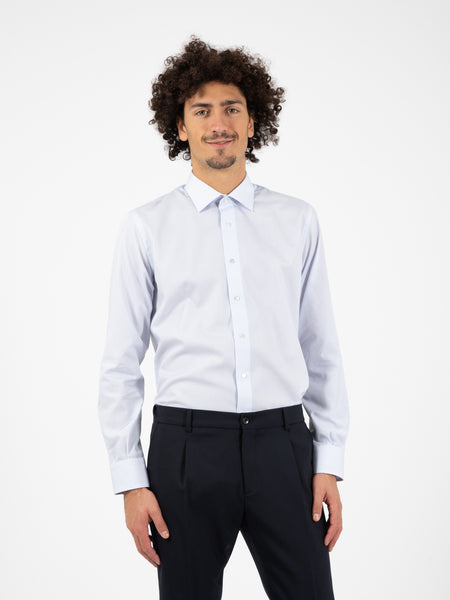 Camicia microfantasia bianco / azzurro