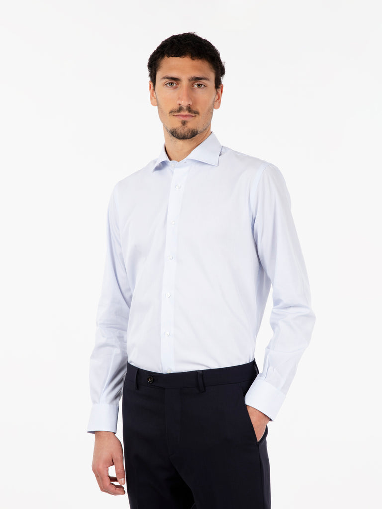 THE SARTORIALIST - Camicia Microriga Bianco / Azzurro