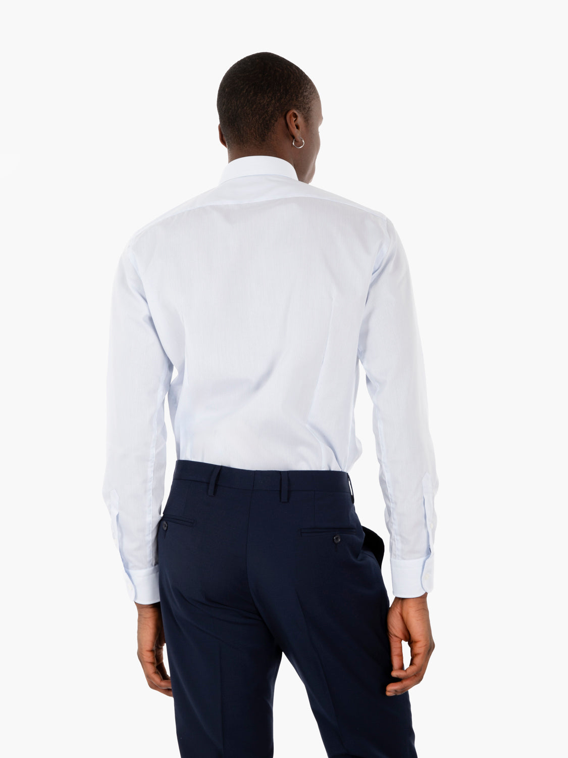 Camicia microriga no iron bianco / azzurro